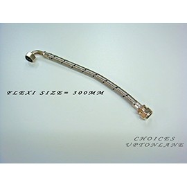 AK FLEXIBLE TAP CONNECTOR 15MM COMPRESSION X 1/2" BSP ELBOW IN LENGTHS (150MM / 300MM) (FLEXI SIZE=300MM)