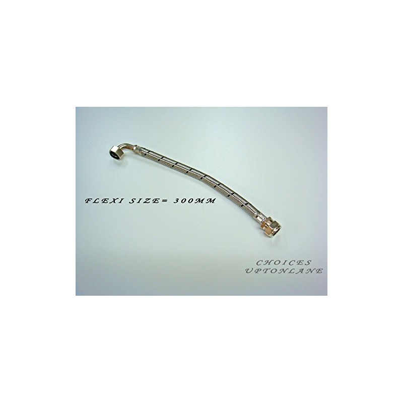 AK FLEXIBLE TAP CONNECTOR 15MM COMPRESSION X 1/2" BSP ELBOW