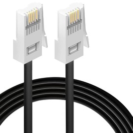 HAWAKA 1PC BT Telephone Cable,10M Black BT Male to Male Telephone Wire,6P4C Plug Phone Cable for Home & Office