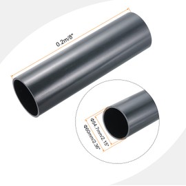 QUARKZMAN PVC Pipe Rigid Round Piping 54.7mm ID 60mm OD 8 Inch Length Dark Grey High Impact Resistance for Water Pipe Crafts Cable Sleeve