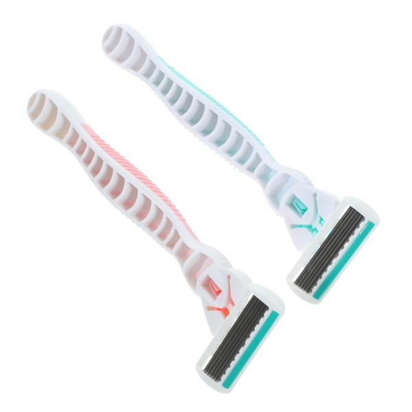 Outanaya 4pcs Long Handle Stainless Steel Shaving Razors for Men