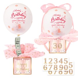 wokdsbl Rosa Geldgeschenke Geburtstag Überraschungsbox, Explosionsbox für Geldgeschenk, DIY Geschenkbox,Geburtstagsbox Ballon Box für Freunde, Familie, Männer und Frauen