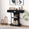 KOTEK Console Table with Storage Drawer & Shelves, 3-Tier Narrow