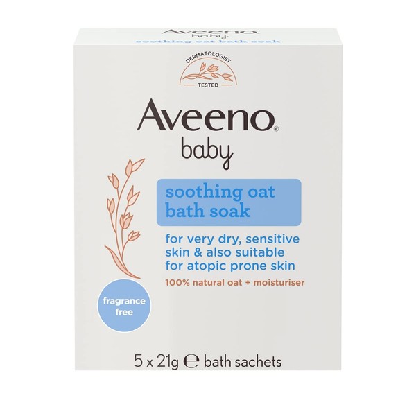 Aveeno Baby Soothing Oat Bath Sachets, 21 g (Pack of 5)