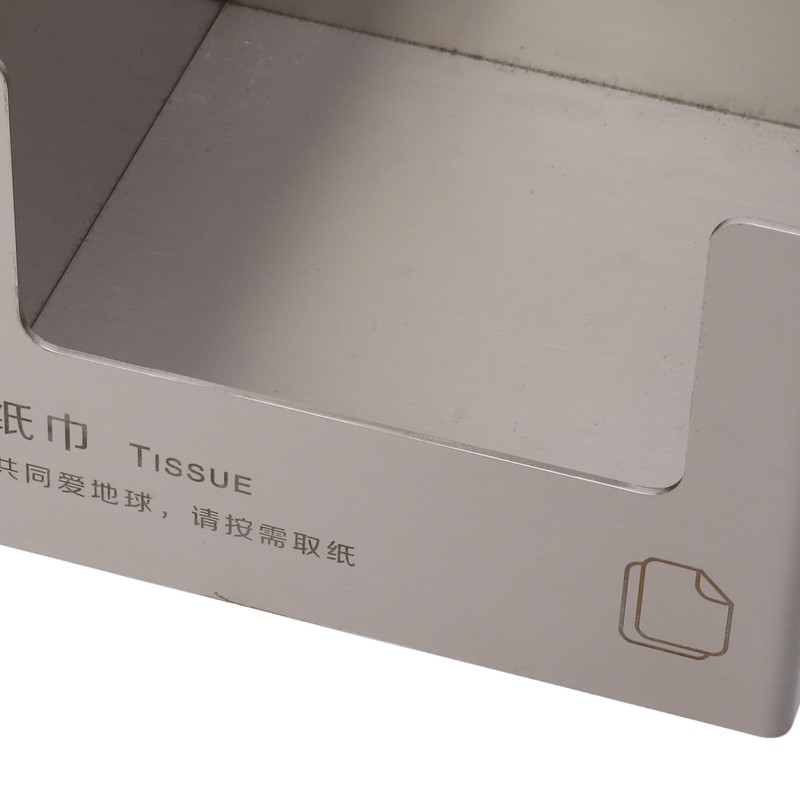 Stainless Steel Tissue Box Square Tissue Holder Large Opening Napkin