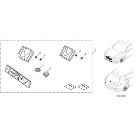 Honda Genuine Honda Gloss Black Emblem Kit 2023-2024 HRV HR-V 08F20-3V0-100