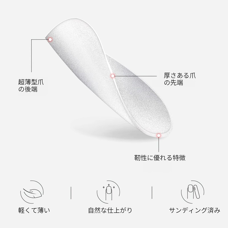Annhua Nail Tips, Clear, 270 Pieces, Almond Shape, Medium, Transparent