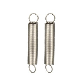 sourcing map Pack of 2 tension spring wire diameter 0.02 inches, AD 0.2 inches, free length 1.18 inches, stainless steel small double hook tension spring