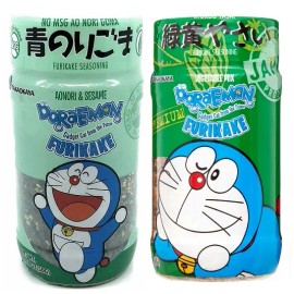 Takaokaya Japan Doraemon Furikake "Aonori & Seasame" and "Veggie Mix" Rice Seasoning Mix