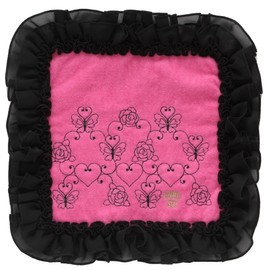 ANNA SUI 001219-0001-01 Large Towel Handkerchief 11.0 inches (28 cm) Gathered Frill (Pink) Women's Towel Hand Towel