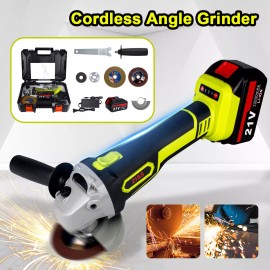 Ziss 115mm Cut‑Off Cordless Grinder 12000RMP Power Tool Set w/ 1 Battery & Charger US