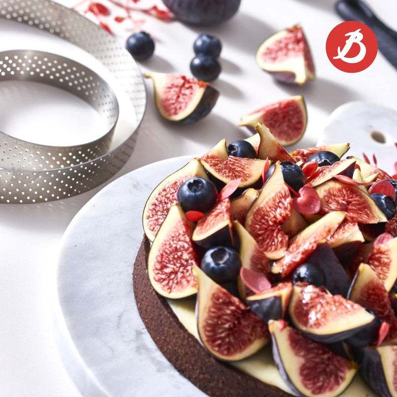 de Buyer - Runder Tortenring VALRHONA aus perforiertem Edelstahl -