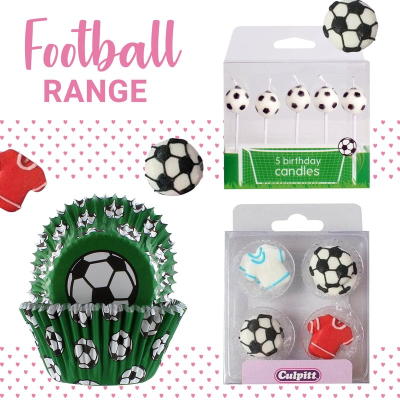 Baked with Love Football Baking Cases, 50mm Foil Lined Baking