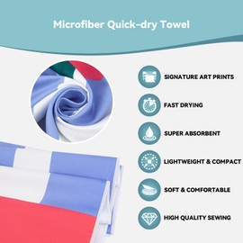 Style Slice Beach Towel Extra Large - Sand Free Quick Dry Lightweight Microfibre Beach Towels for Adults, Includes Mesh Bag - Tropical Flamingo Blue, 200x90cm