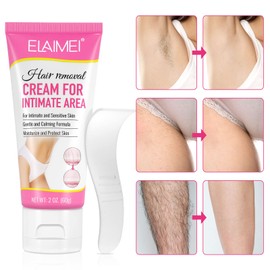 Hair Removal Cream, Intimate Painless Hair Remover for Sensitive Skin - Depilatory Cream for Private Areas, Pubic, Body, and Underarms, 60g (women)