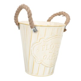 Kisangel Vintage Rope Handle Wide Mouth Decorative Home Flower Bed Planter for