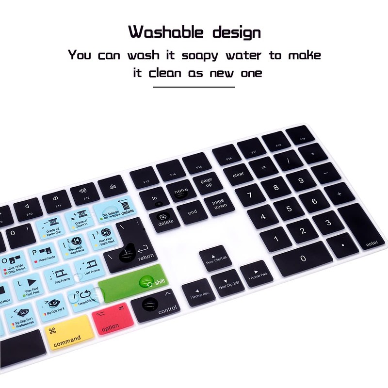 HRH Davinci Resolve Shortcut Hotkey Silicone Keyboard Cover Keypad Skin