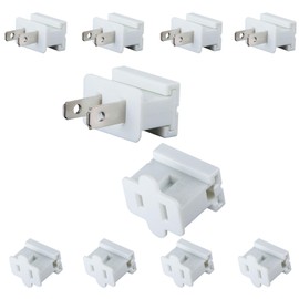 Leymays SPT-1 Vampire Plugs - 5Pcs Male and 5Pcs Female White - Connector Extension Cord Ends Replacement Plug - UL Listed for Small Appliances Such as Power Strips and Lamps,DIY Projects