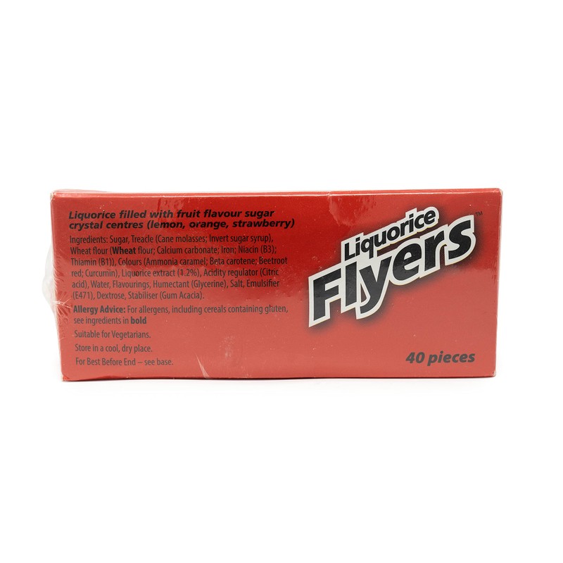 FLYERS Liquorice with Fruit Crystal Centre 40 Pieces
