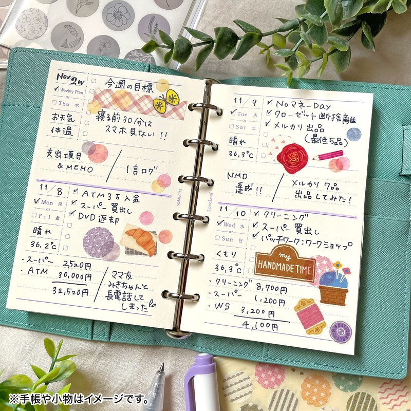 Love Leaf SDM6003 Personal Organizer Refill, Mini, 6 Holes, Weekly,