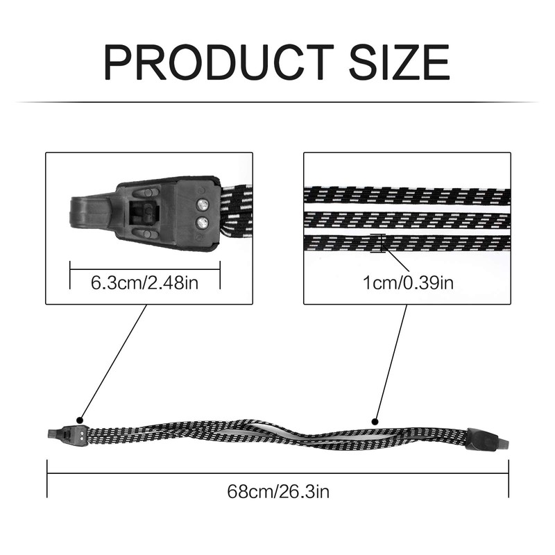 Elastic Bike Strap,2 PCS Heavy Duty Bungee Cords with Double
