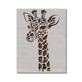 Giraffe Stencil Template Reusable for Painting on Walls, Wood, Arts and Crafts (961) - 5.5 x 8.5 Inches