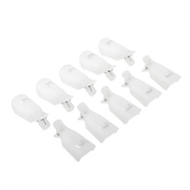 Susenstone10PC Plastic Nail Art Soak Off Cap Clip UV Gel Polish Remover Wrap Tool (White)