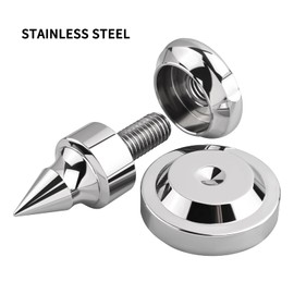 YYTCG Speaker Isolation Spikes, 316 Stainless Steel Anti-Vibration Feet for Speakers & Turntables, Hand-Polished Conical Design to Enhance Sound Quality(M8)