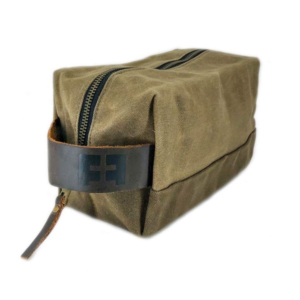 DOPP KIT by FAT FELT :: Shave and Toiletries Travel Bag in Waxed Canvas and Suede Leather