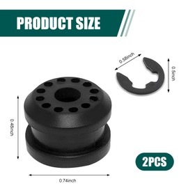 DYEKNEE Pack-2 Car 0.74" x 0.48" Transmission Shift Linkage Grommet Bushing Repair Kit, with 2 E-clips, Standard Replacement Parts 5210555AA 68078975AA, Compatible with Dodge Ram 2500 (Black)