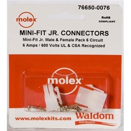 Headers & Wire Housings MiniFit Jr Conn Kit Plug and Recept 6Ckt