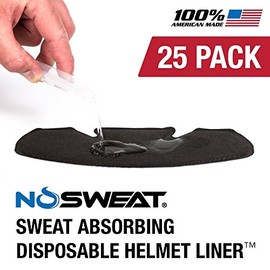 No Sweat Hockey Helmet Liner - Moisture Wicking Sweatband Absorbs Dripping Sweat | Helps Prevent Acne, Reduces Fogging/Anti-Fog… (25pk)