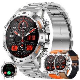 ZPIMY Men's Smartwatch with Phone Function, 1.39 Inch AMOLED 5ATM Fitness Watch with Sleep Monitor, Pedometer Heart Rate SpO2, 100+ Sports Modes Watch, Sports Watch Activity Tracker for Android iOS