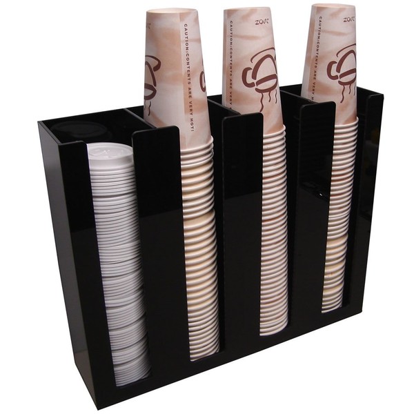 4 Sl Cup Lid Holder Dispenser Organizer Coffee Cup Caddy Organize Your Coffee Counter with Style (6006)