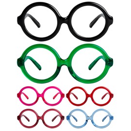 LUR Huge Round Metalless Screwless Readers for Women Spring Hinges 6 Pack Ladies Reading Glasses +1.50