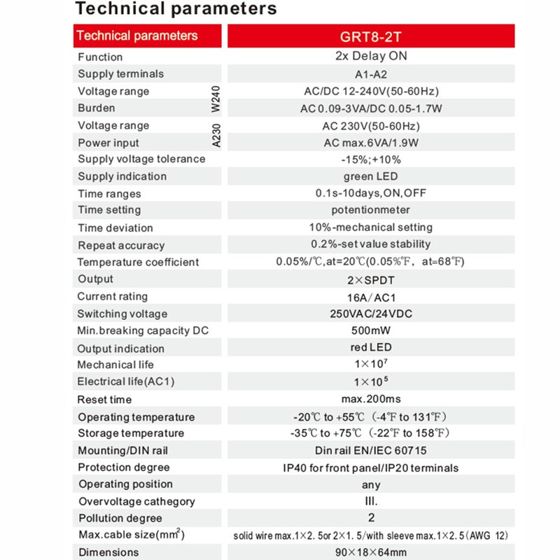 GEYA Double Delay On Timer Relay 16A AC/DC12V-240V 2 Outputs