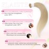 Elailite Real Hair Extensions Bondings Platinum Blonde 25 Strands 25