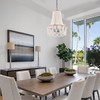 Wood Beaded Chandelier 3-Light Bohemia Pendant Light Fixture Farmhouse Round