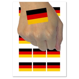 Germany Flag German Temporary Tattoo Water Resistant Fake Body Art Set Collection - 54 1" Tattoos (1 Sheet)