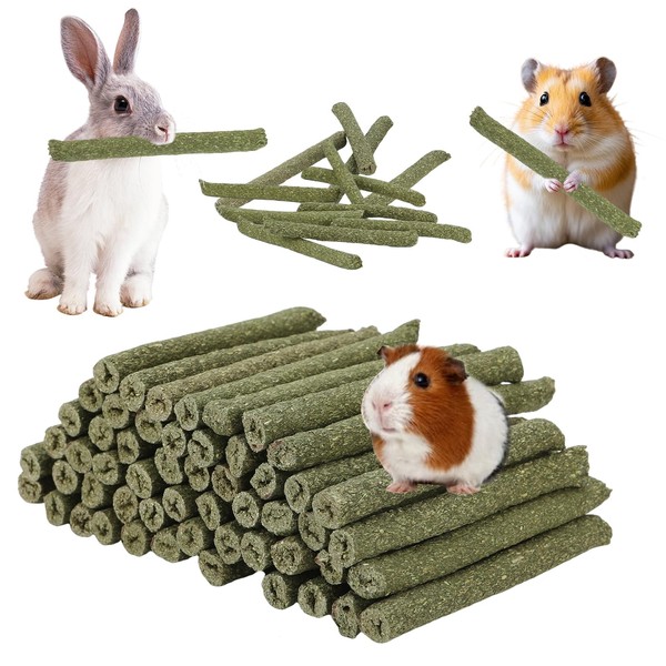 100PCS Timothy Hay Sticks for Rabbits Guinea Pigs Chinchillas Chew