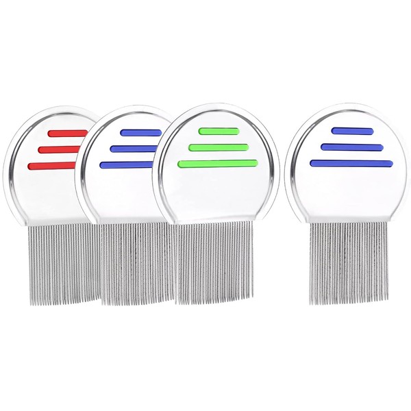 4 Pcs Fast Removal of Nits Lice Dandruff, Head Lice Treatment Reusable Lice Comb For Boy Girl Pets Head Lice Treatment(Red Blue Green)