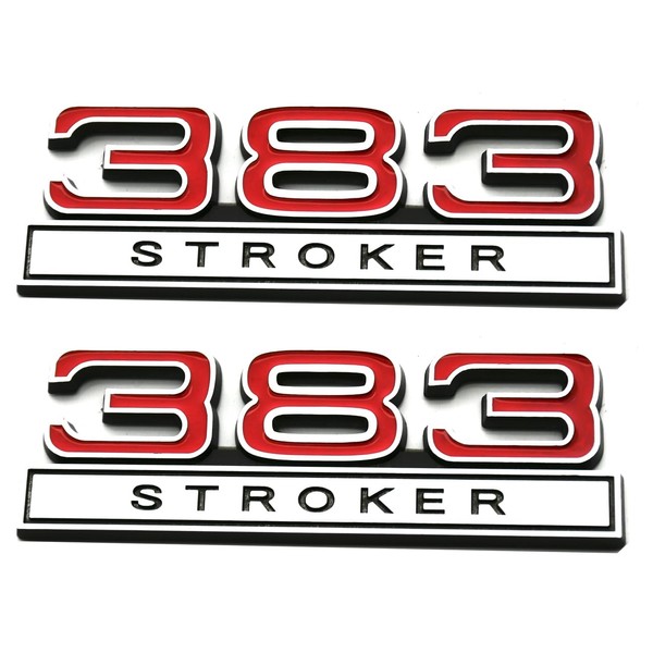 2pcs 383 Stroker 6.2 Liter Engine Emblems Badge 3D Decals