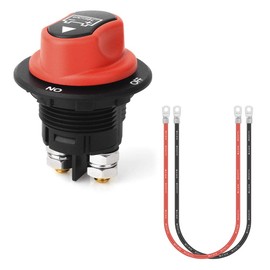 BONATECH Car Battery Switches 12V 50A 100A 200A 300A Car Battery Isolator Switch + 8 AWG Cable Wiring Connect On-Off Battery Kill Switch (100A)