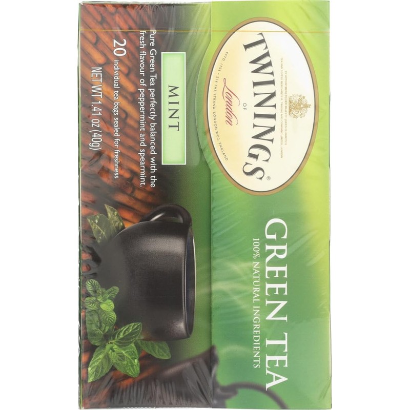 Twinings 450797 Green Tea with Mint 20's, Aluminium, White