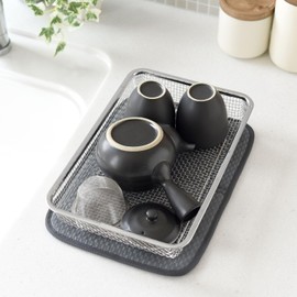 Ernest A-78074 Tsubamesanjo Dish Drainer Basket Stainless Steel Small Neat Compact Vegetables Can Be Used For Draining, Dishwasher Safe, Width 12.4 x Depth 8.1 x Height 2.4 inches (31.5 x 20.5 x 6 cm)