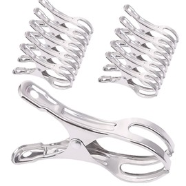 HUAZONTOM Stainless Steel Futon Shears, Large, Rod Pinch, Strong, Set of 10 (Large), Windproof Protection, For Securing Hangers, Rod Clip For Hanging Clothes, Pinch, Futon Dryer, Silver