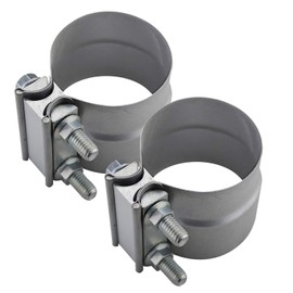 ROADFORMER 2.5 inch Exhasut Clamp 2 1/2 Lap Joint Exhaust Band Clamp Preformed Aluminized Steel (2 Pack)