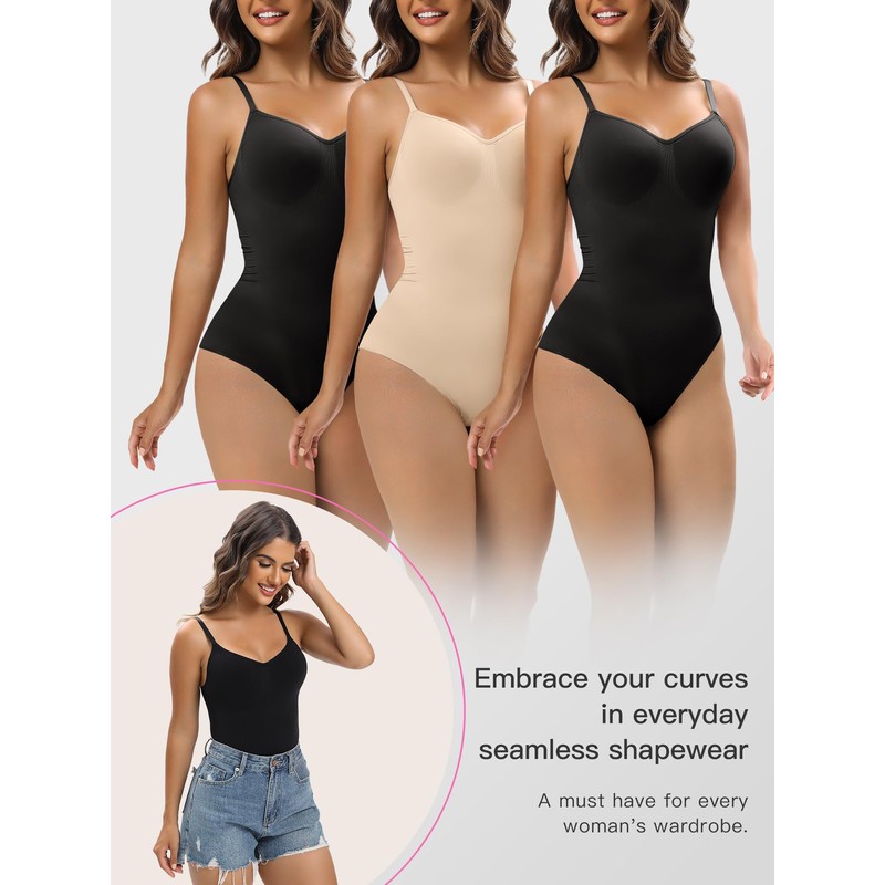 YIANNA Shapewear for Women Tummy Control Bodysuit Seamless Sculpting Snatched