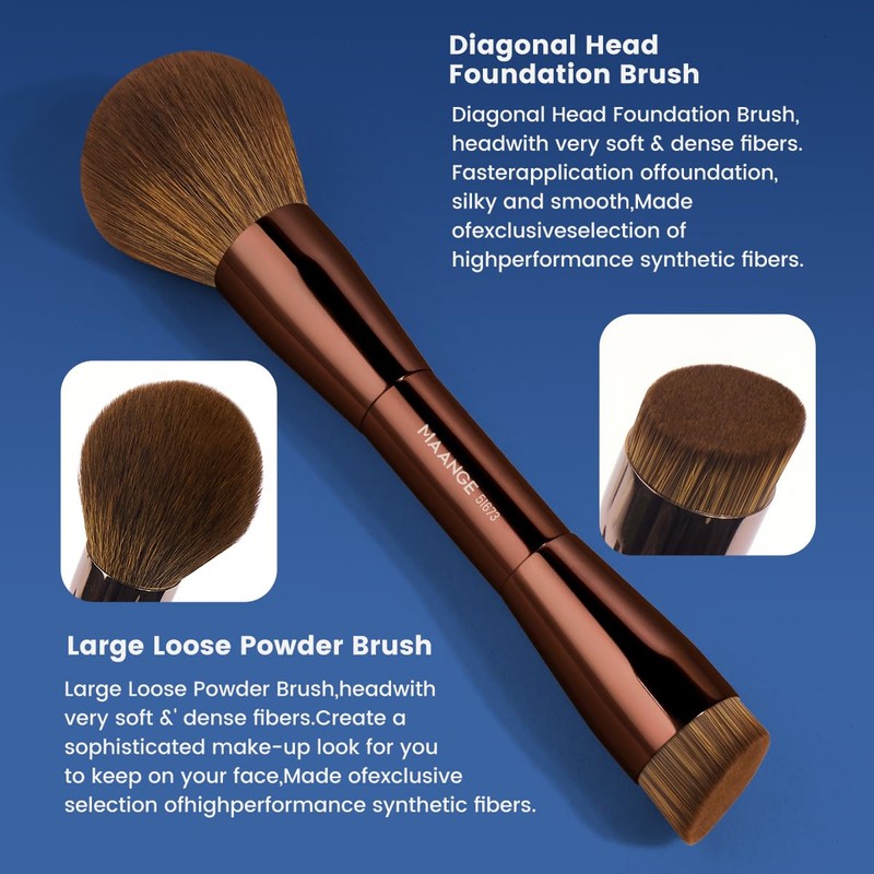 MAANGE 20 PCS Foundation Makeup Brush Set, Double-ended Kabuki Brush