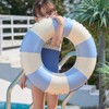 1 Piece Inflatable Swimming Ring for Children, Blue and White